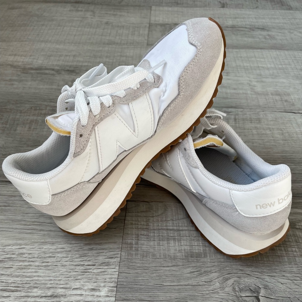 New Balance 237 White and Gray Athletic Shoes